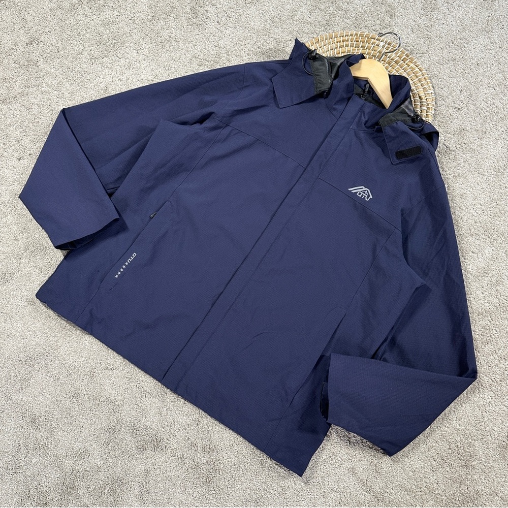 OTU Men’s Lightweight Waterproof Hooded Rain Jacket Full Zip in Purple XL